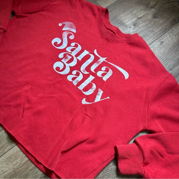 NWOT!! Grayson Threads “Santa Baby” Crewneck Sweatshirt, Cropped, Christmas, S - Picture 4 of 9